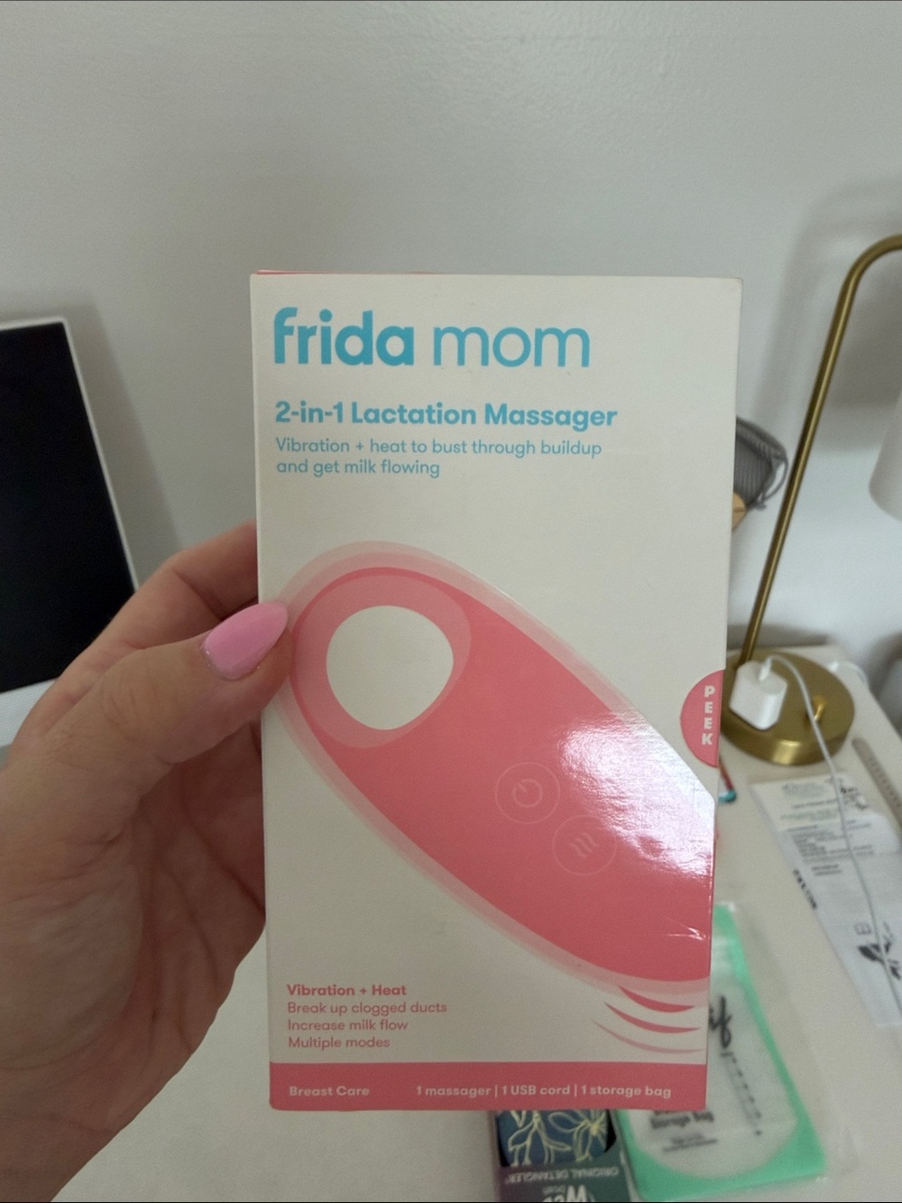 2-in-1 Lactation Massager - Pink